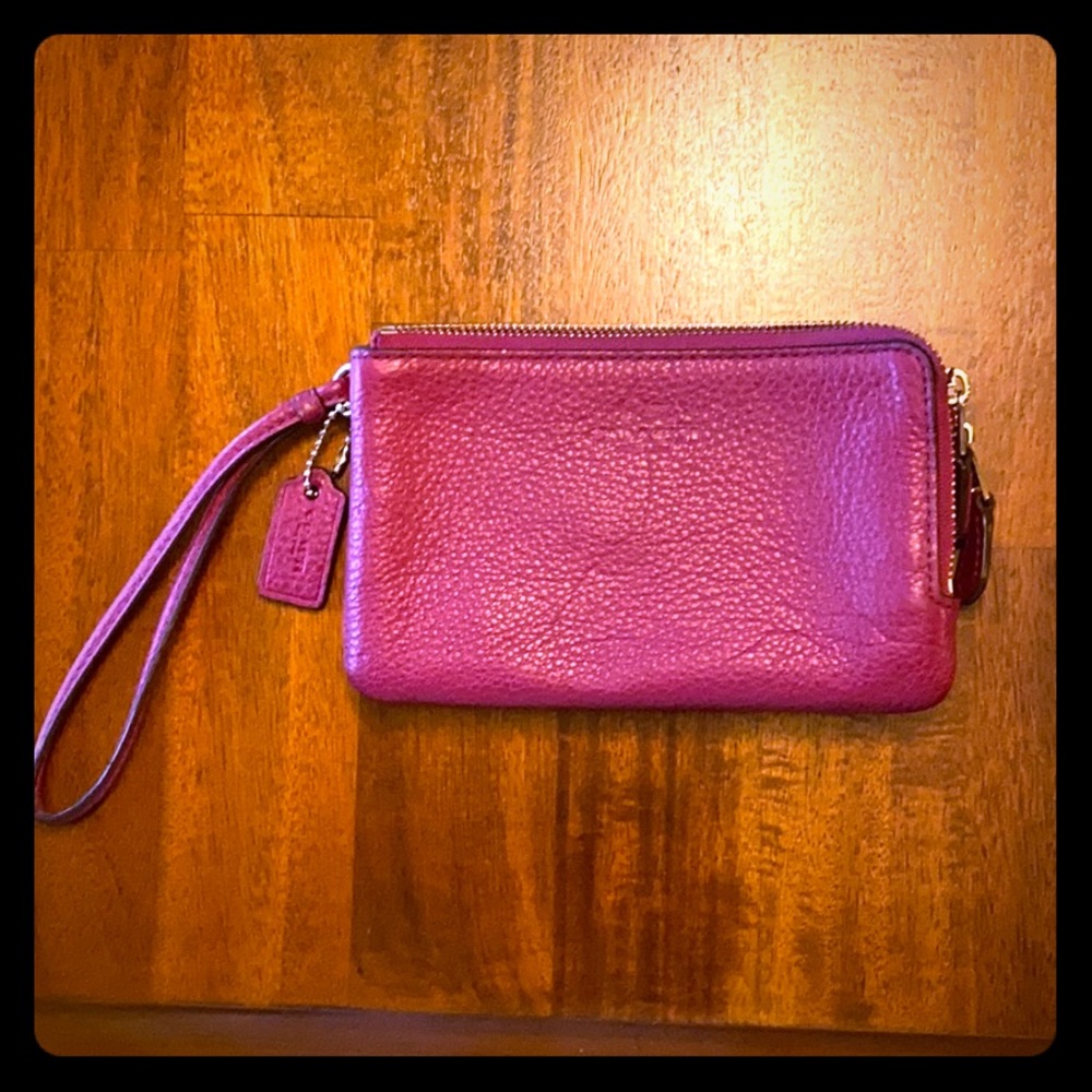 Plum COACH wristlet